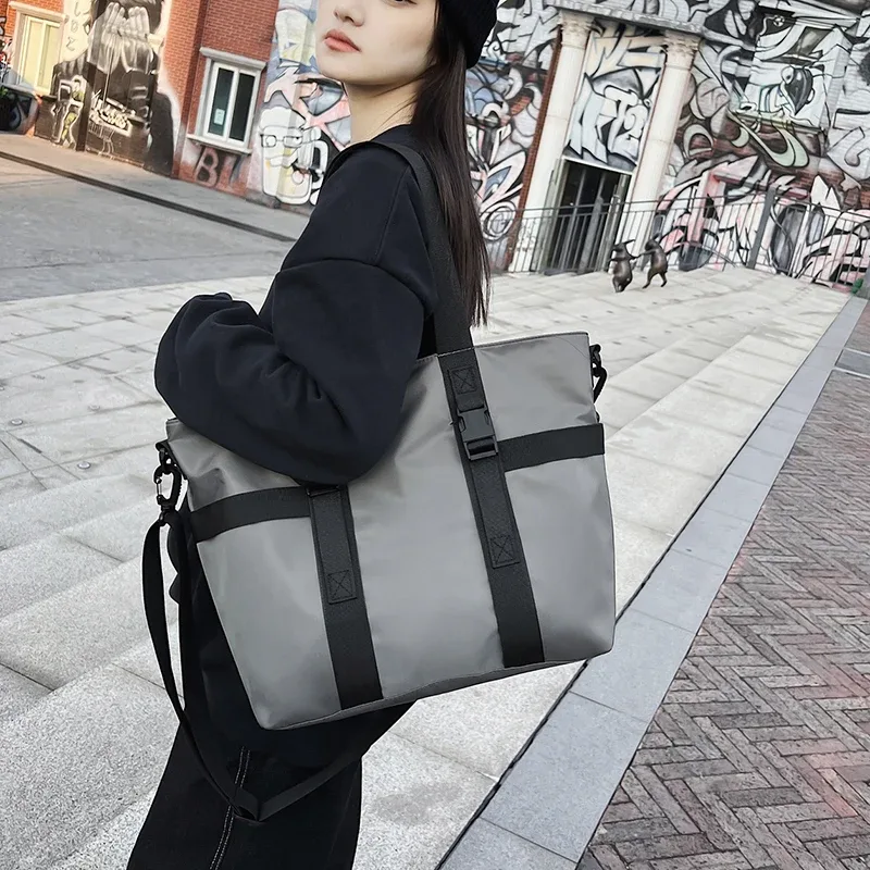 hocodo imperméable femmes voyage sac à main grande capacité dames sac de messager couleur unie femme bandoulière en nylon sac à bandoulière femmes