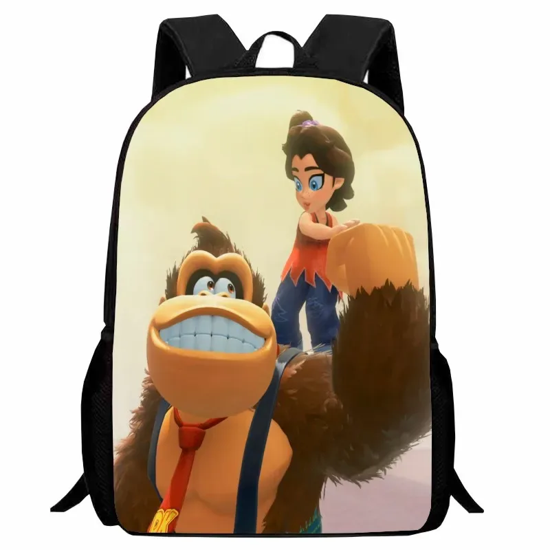 sac dos nylon donkey kong animé joyeux course combat famille grande capacité voyager école