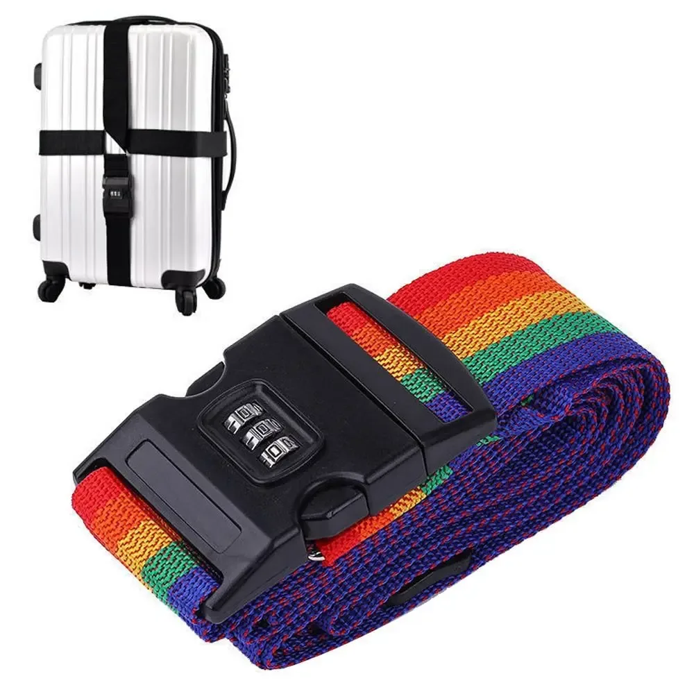 sangle de bagage de voyage réglable avec verrouillage par mot de passe, ceinture d'emballage, verrouillage sécurisé des bagages, antivol, ceinture de faisceau de bagages