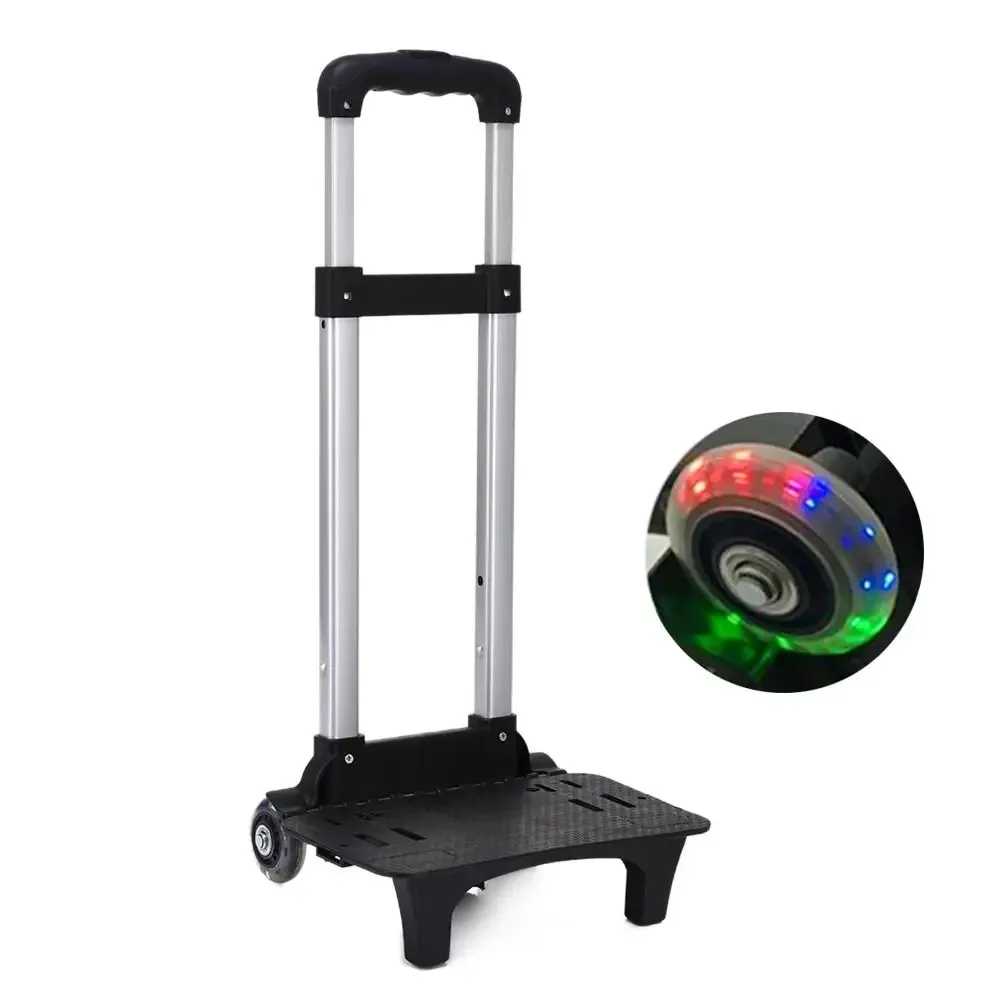 support de tige de poulie à 2 roues, portable et pliable, en alliage d'aluminium, pour sac à dos d'étudiant, support de chariot, sac pour animaux de compagnie, bagages, chariot à main de voyage