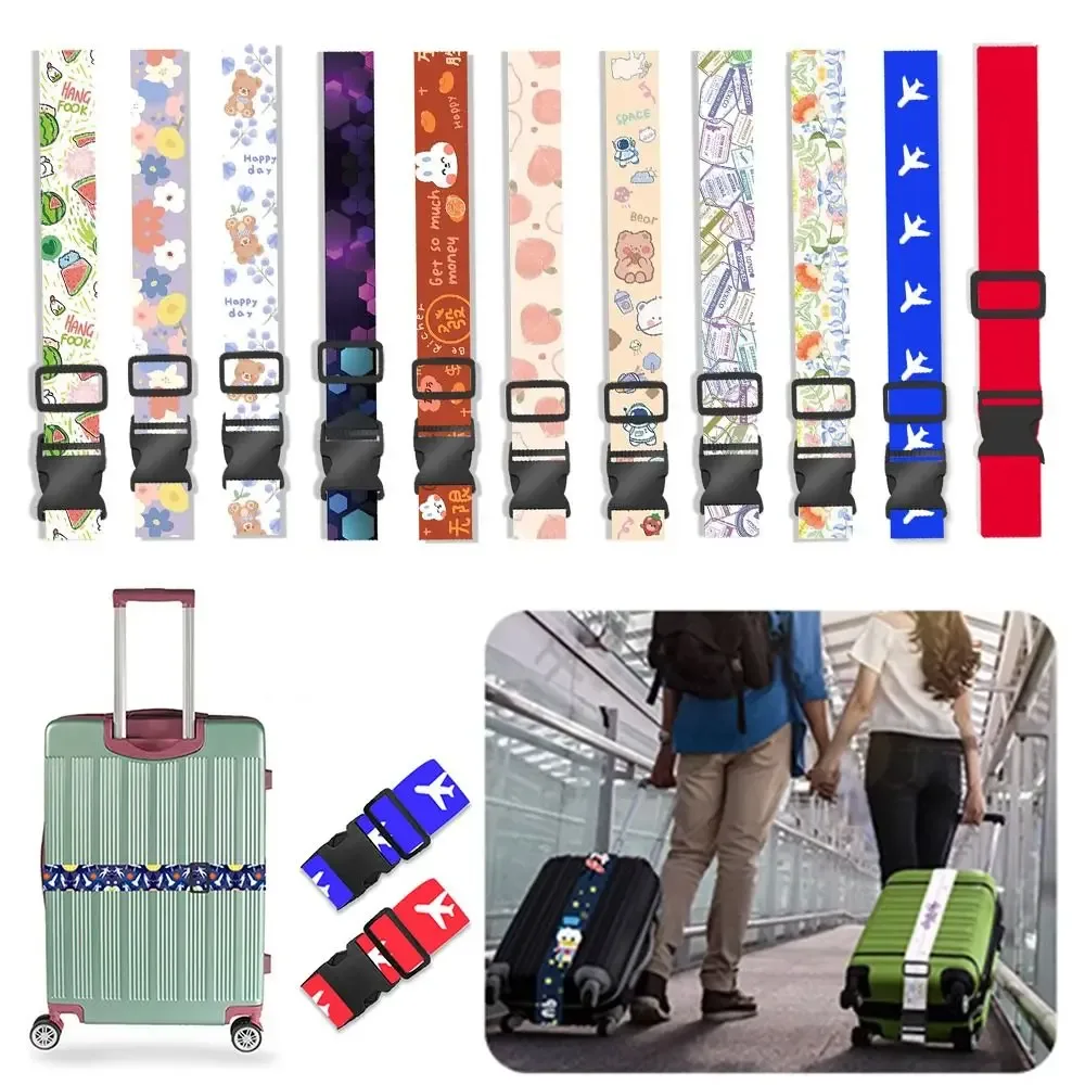 Sangle de Bagage en Fibre de Polyester, Réglable, Antivol, Ceinture en Duvet, Valise artificiel astique Anti-Perte, Environnement Voyage