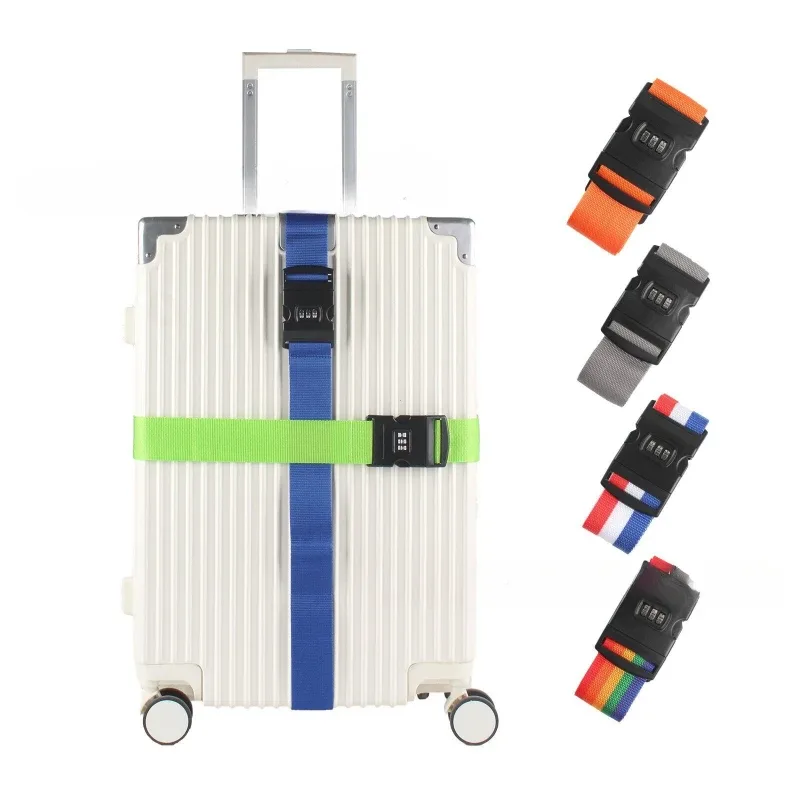 sangle de bagage de voyage antivol avec verrouillage par mot de passe réglable, ceinture d'emballage, bagage, verrouillage sécurisé, valise groupée, accessoires