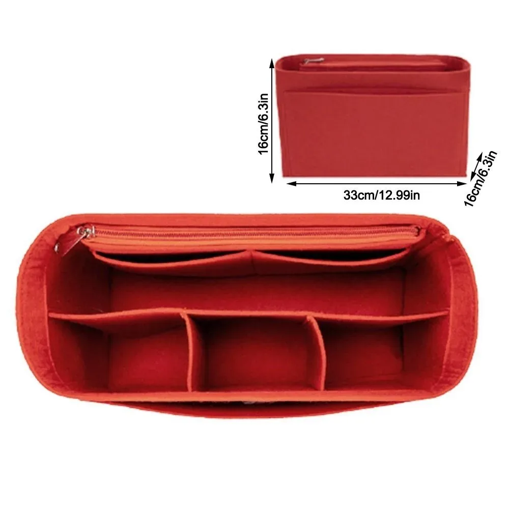 sac d'insertion en feutre grande capacité avec fermeture éclair, organisateur de sac à main multi-poches pour lv speedy25/30/35/gentlewoman