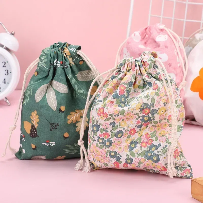 mini sac de rangement à cordon imprimé fruits, mignon, organisateur de poche pour bonbons, bijoux, sacs à cosmétiques, changement de pièce de monnaie, rouge à lèvres, pochette pour écouteurs