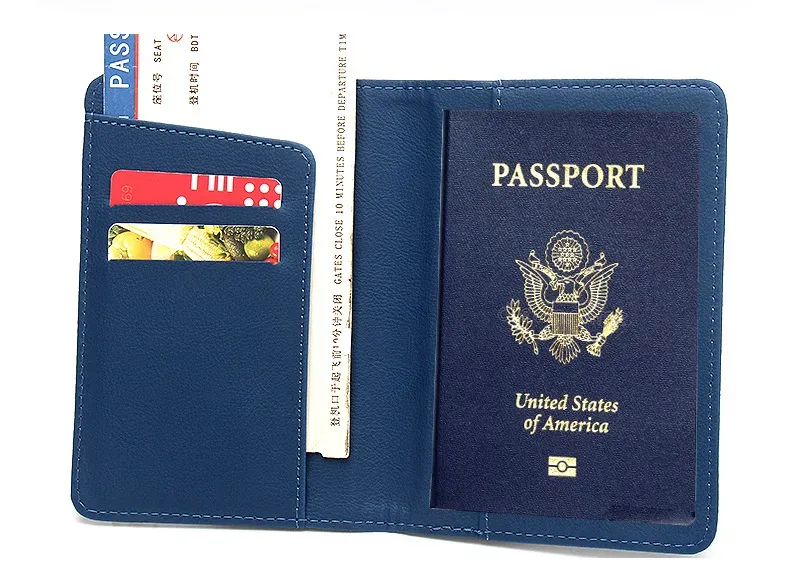 étuis de passeport rétro en cuir pu, étiquettes de bagage, organiseur de voyage, porte-cartes d'identité