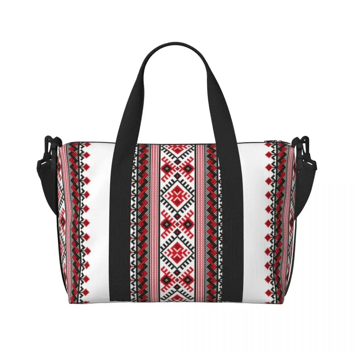vyshyvanka – sac fourre-tout brodé pour femmes, fourre-tout coloré de style ukrainien, grande capacité, bohème, géométrique, pour salle de sport, plage, voyage