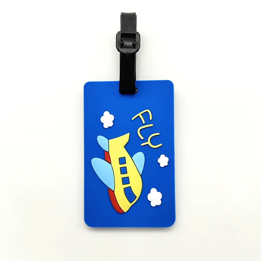 étiquette de bagage en pvc pour avion, 1 pièce, accessoires de voyage, carte d'identité pour étudiants, garçons et filles