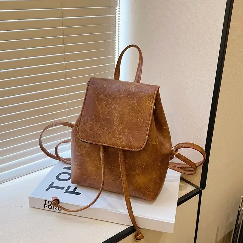 sacs à main vintage en cuir pu pour femmes, couleur unie, pour collégiennes, compacts et légers, sacs à bandoulière décontractés pour femmes