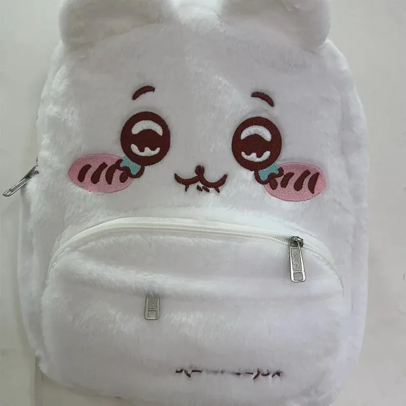 Nouveau sac à dos scolaire en velours mignon de style Kawaii, grande capacité, broderie, sac à dos pour étudiants, sacs Chiikawa pour femme, personnage d'anime