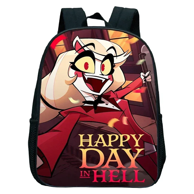 sacs à dos anime hazbin tendance, sacs de maternelle imperméables pour filles et garçons, cartable d'école anime hotel, petit sac à dos pour enfants, mochila