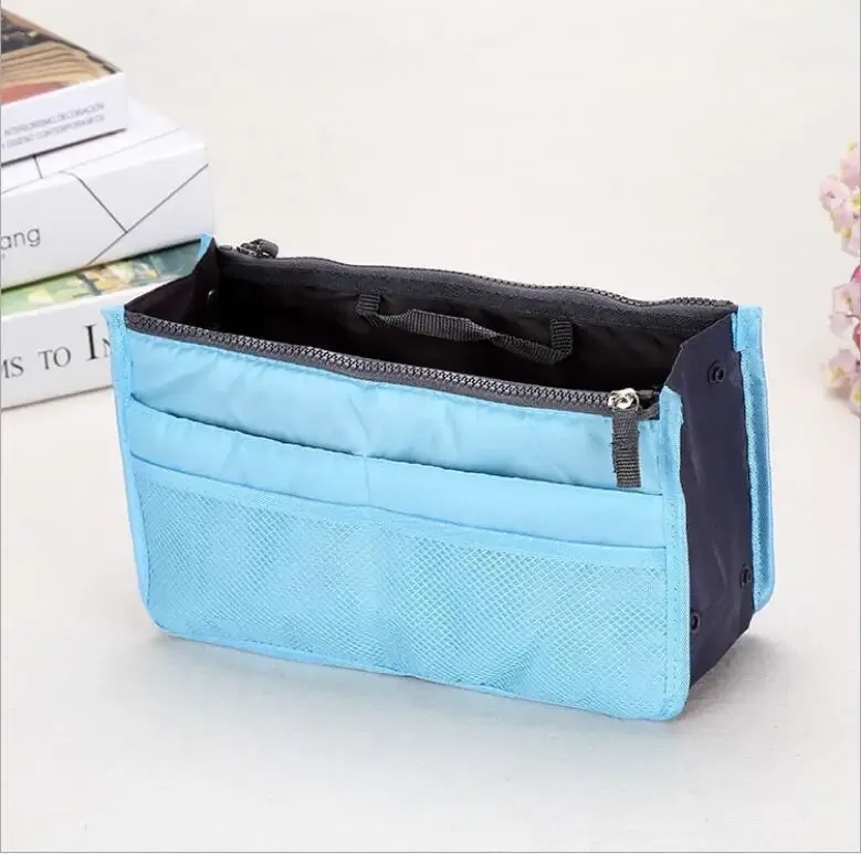 organisateur insérer sac femmes nylon voyage insérer organisateur sac à main sac à main grande doublure dame maquillage cosmétique sac pas cher femme fourre-tout