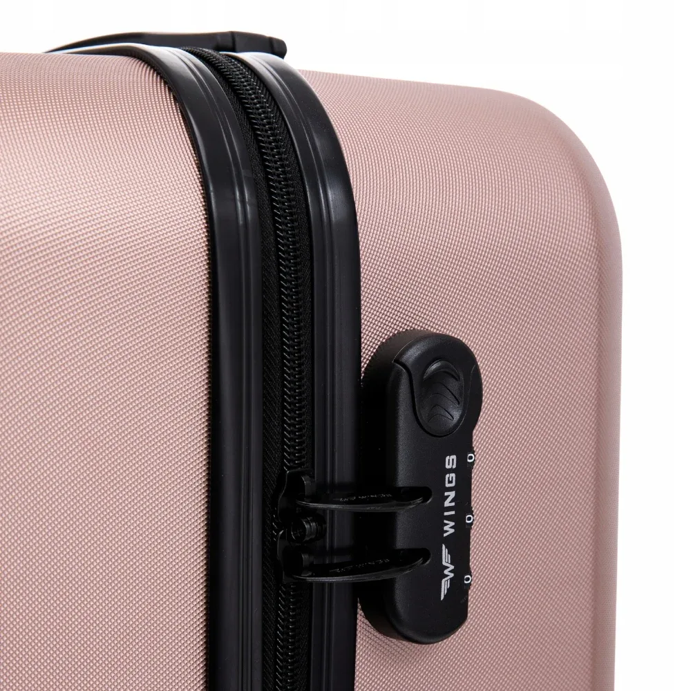 ensemble de bagages wings 3 valises abs + 28 "24" 20 " pouces / bagages de voyage / nettoyage facile / crash castle / poignées supplémentaires pratiques / télescopique government, 4 roues 360° ° harrier couleur champagne, bleu marine