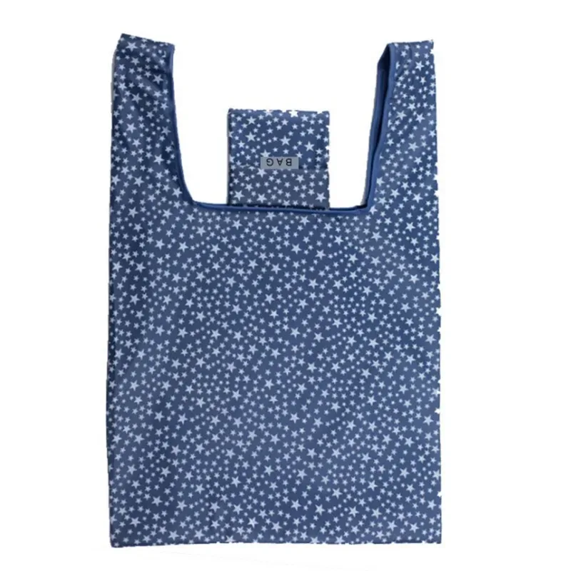 sac de shopping vert pliable imprimé à la mode, fourre-tout, pochette pliante, sacs à main pratiques, sacs de rangement de grande capacité