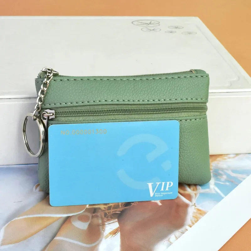 mini portefeuille en cuir pu, porte-monnaie, sac à clés, porte-clés de mode, sac de rangement pour cartes de poche, fermeture éclair multifonctionnelle, poudres à monnaie