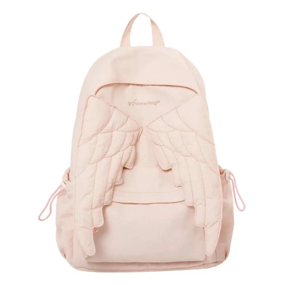 sac à dos y2k jk en nylon couleur unie avec ailes, style universitaire lolita, pour étudiants, sac d'école et de voyage