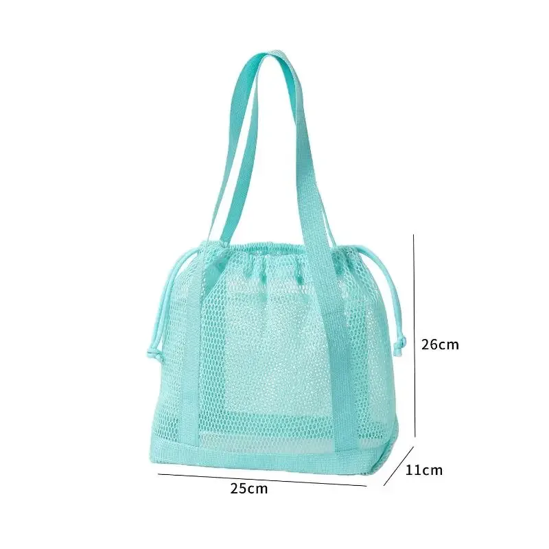 sac fourre-tout en maille avec cordon de serrage, respirant, à séchage rapide, grande capacité, sac à main portable pour la salle de sport, la natation, la plage, les sports, les escapades de week-end