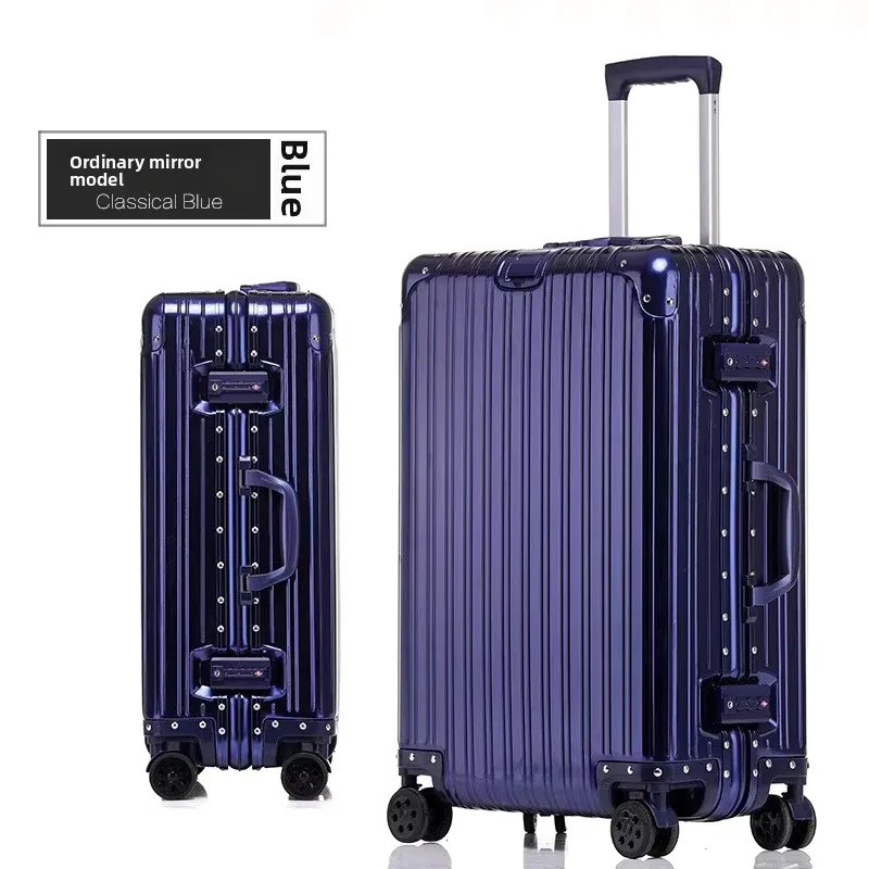 klqdzms – bagages allemands en alliage d'aluminium et de magnésium, valise de cabine de 20 pouces, grande capacité de 28 pouces, valise de voyage en cuir pour affaires