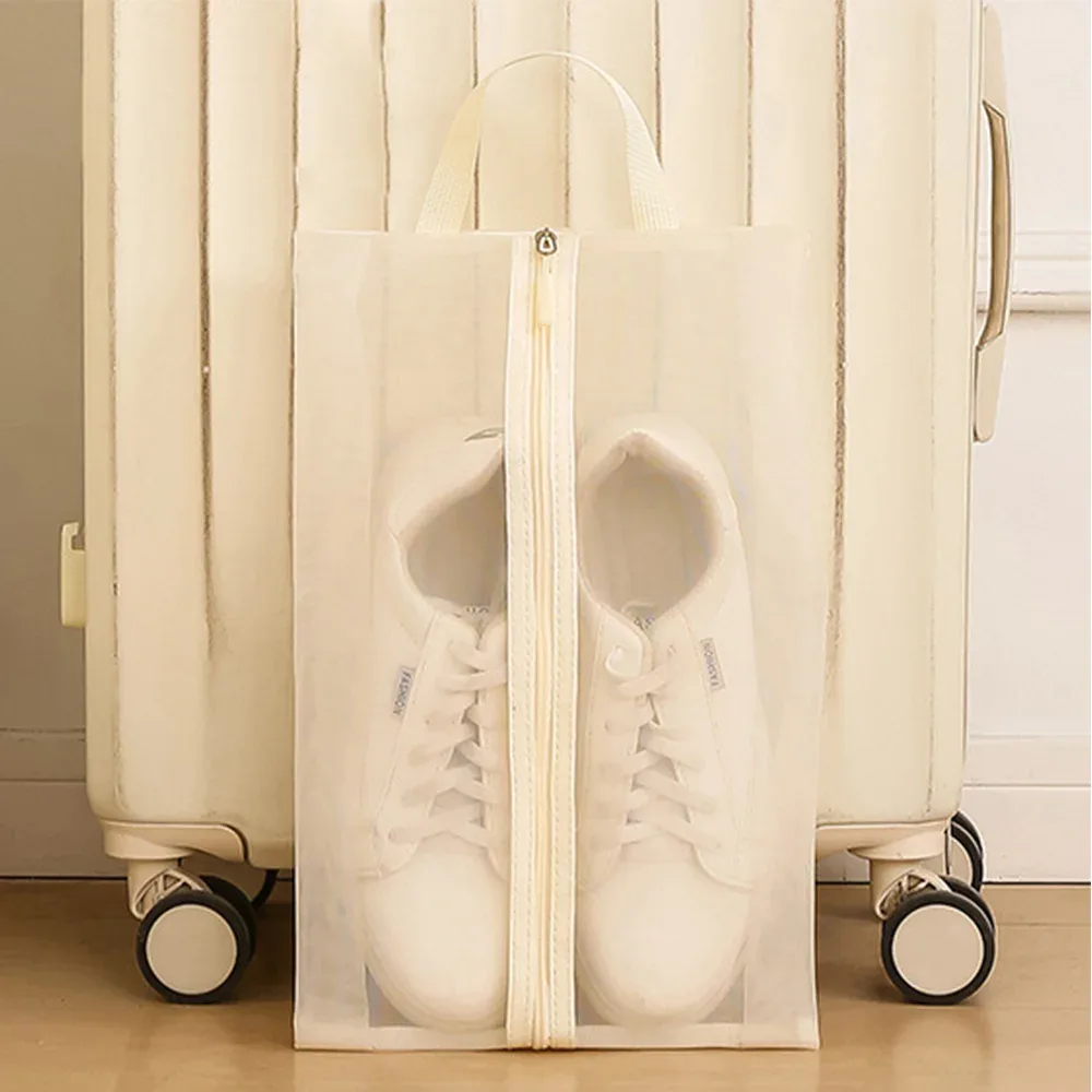 sac à chaussures en nylon respirant avec poignée, sac de rangement portable et respirant pour chaussures, sac de rangement pour maquillage et linge sale