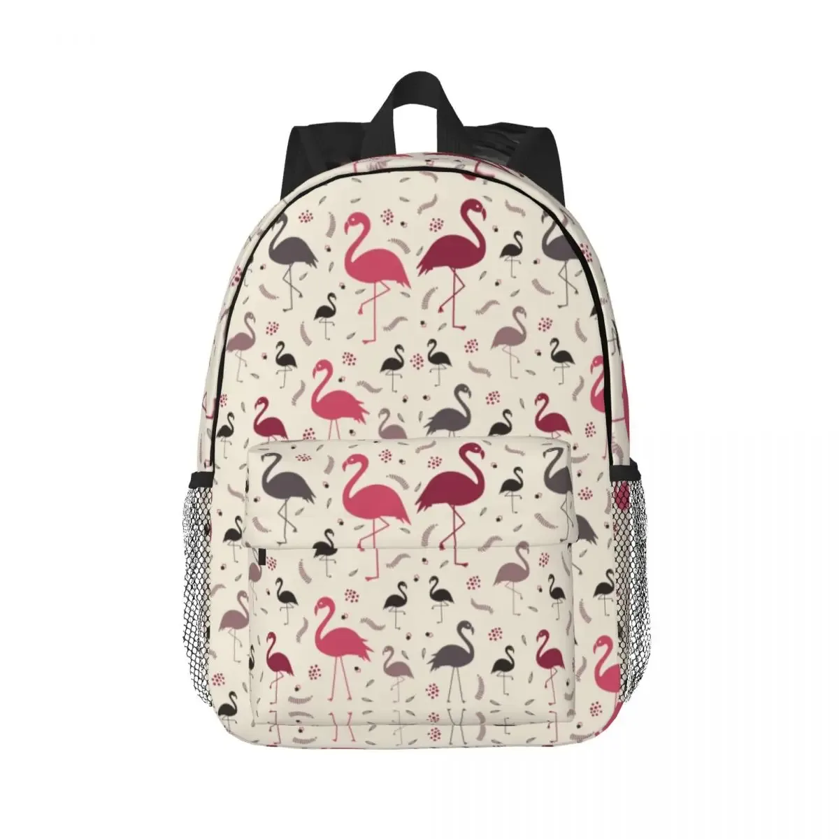 sac à dos à motif sans couture pour femmes et hommes, sac à livres pour étudiants, convient aux sacs pour ordinateur portable 15 pouces, plantes tropicales, flamant rose, oiseau