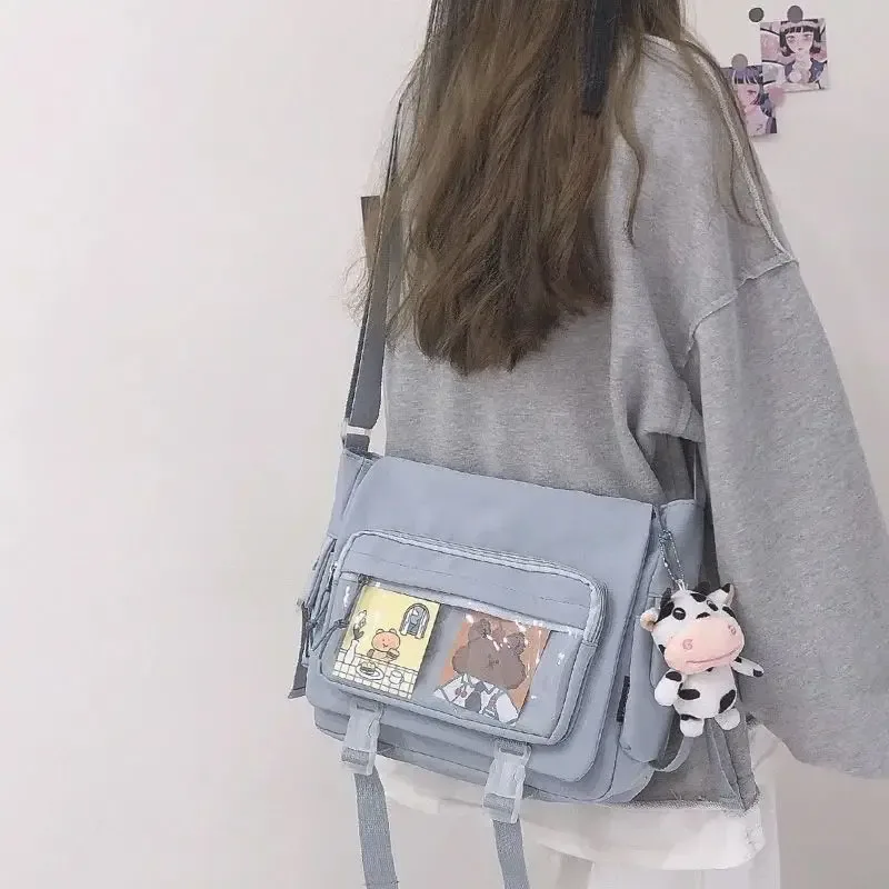 sac messager de style coréen pour femmes, sac à dos d'université de grande capacité, épaule polyvalente pour étudiants, fourre-tout de facteur d'école