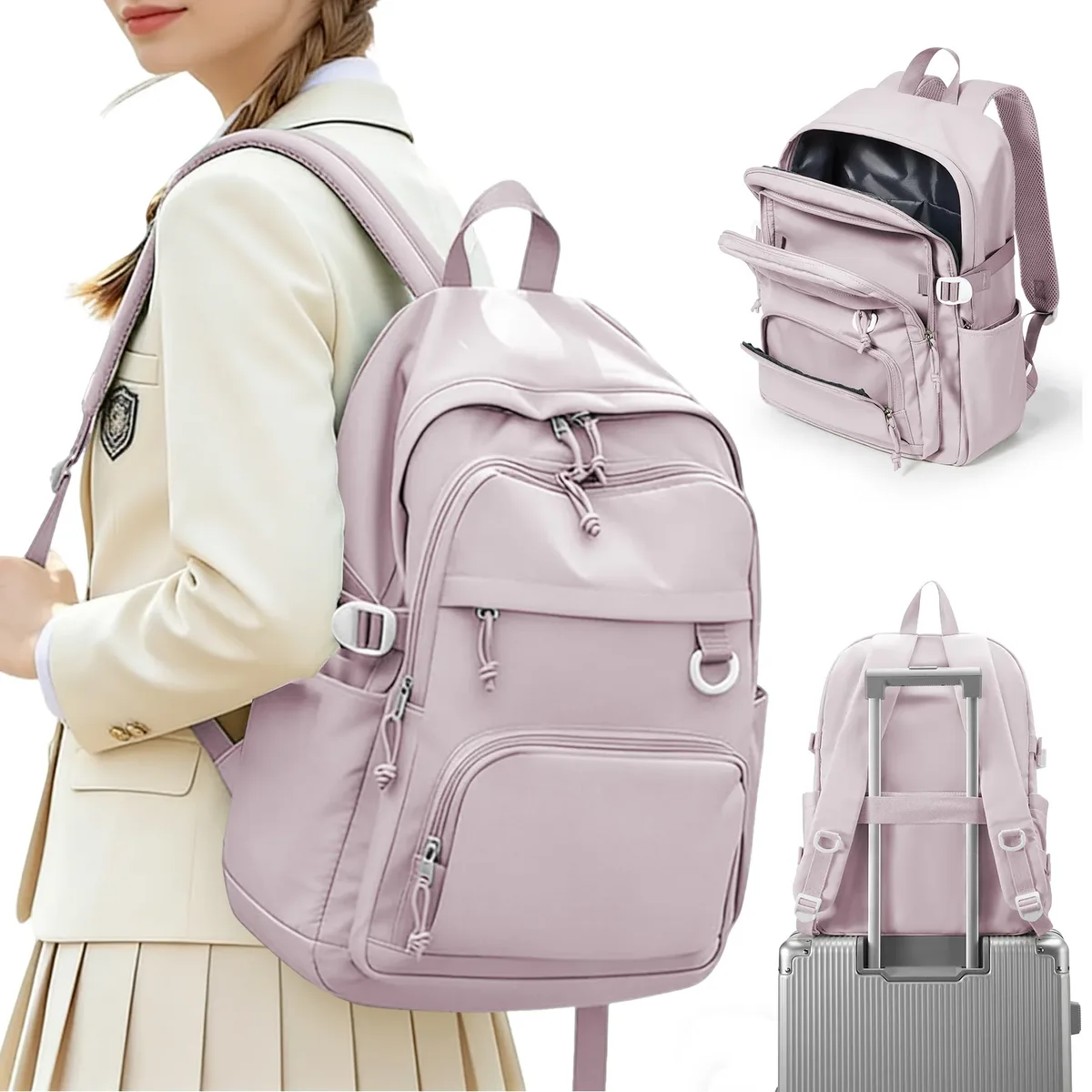 sac à dos pour étudiants du collège et du lycée, sac à dos scolaire de grande capacité pour garçons et filles, sac souple pour ordinateur portable pour voyages en plein air