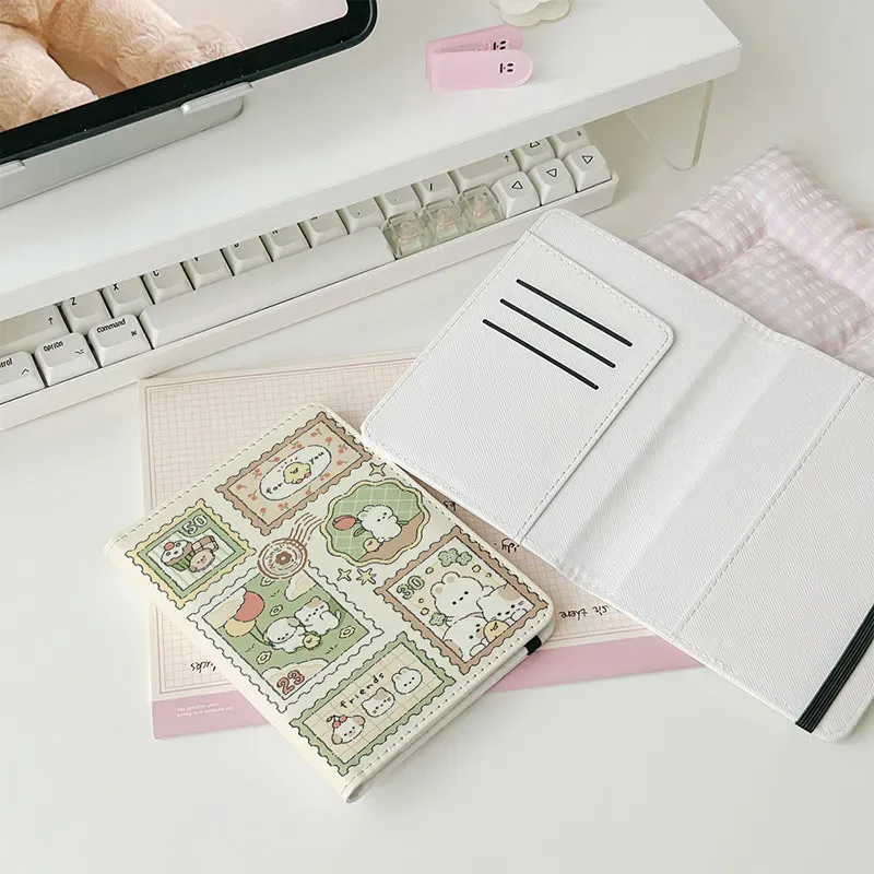 porte-passeport en forme de lapin de dessin animé en cuir pu, porte-cartes multifonction, étanche, couverture légère, voyage en plein air