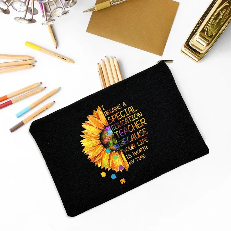 trousse de maquillage fête des enseignants meilleur cadeau trousse de survie pour enseignants trousse de maquillage pochette à crayons préscolaire primaire diplôme d'études secondaires retour à l'école
