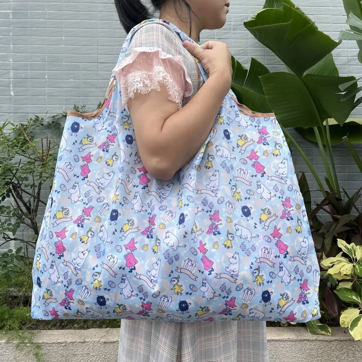 sac à cordon de couleur unie de grande capacité, sac de courses pour supermarché, sac fourre-tout pliable et portable, sac à bandoulière