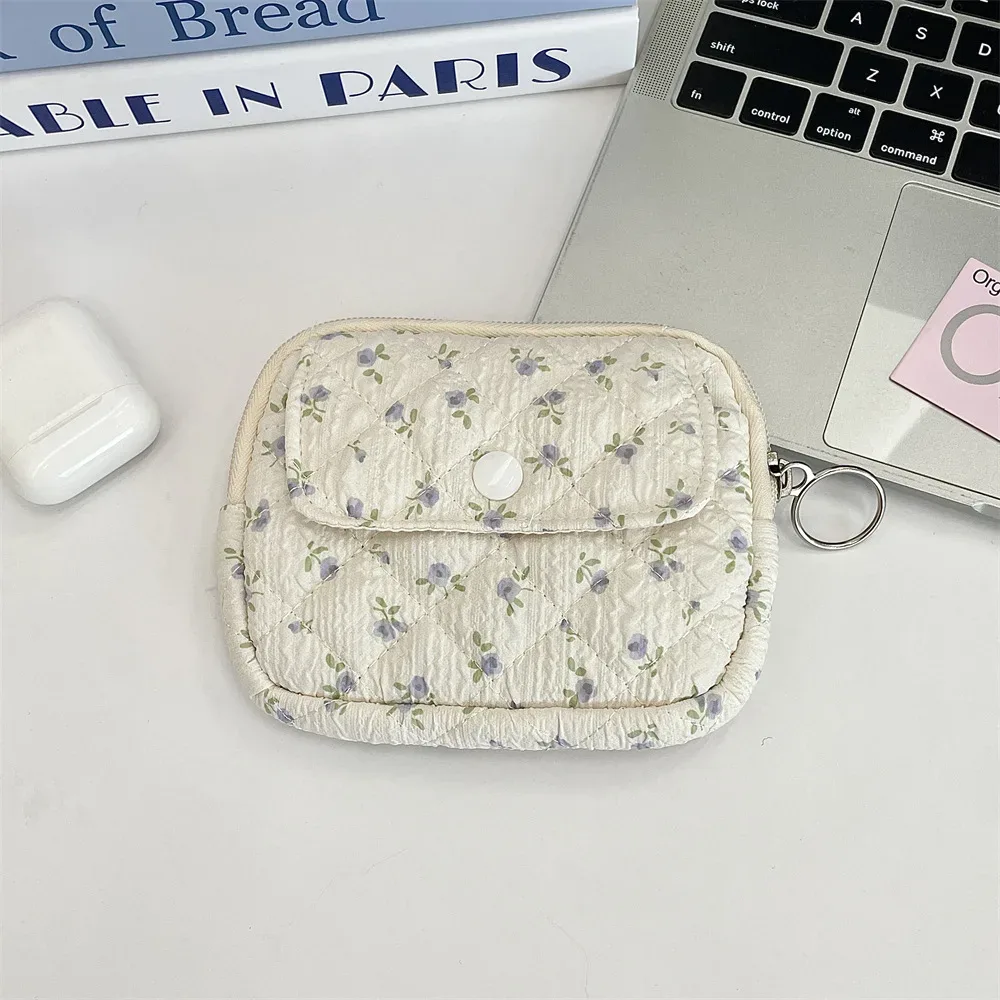 trousse cosmétique tissu coton motifs dessins animaux poche avant zippée format petite boîte usage voyage femmes