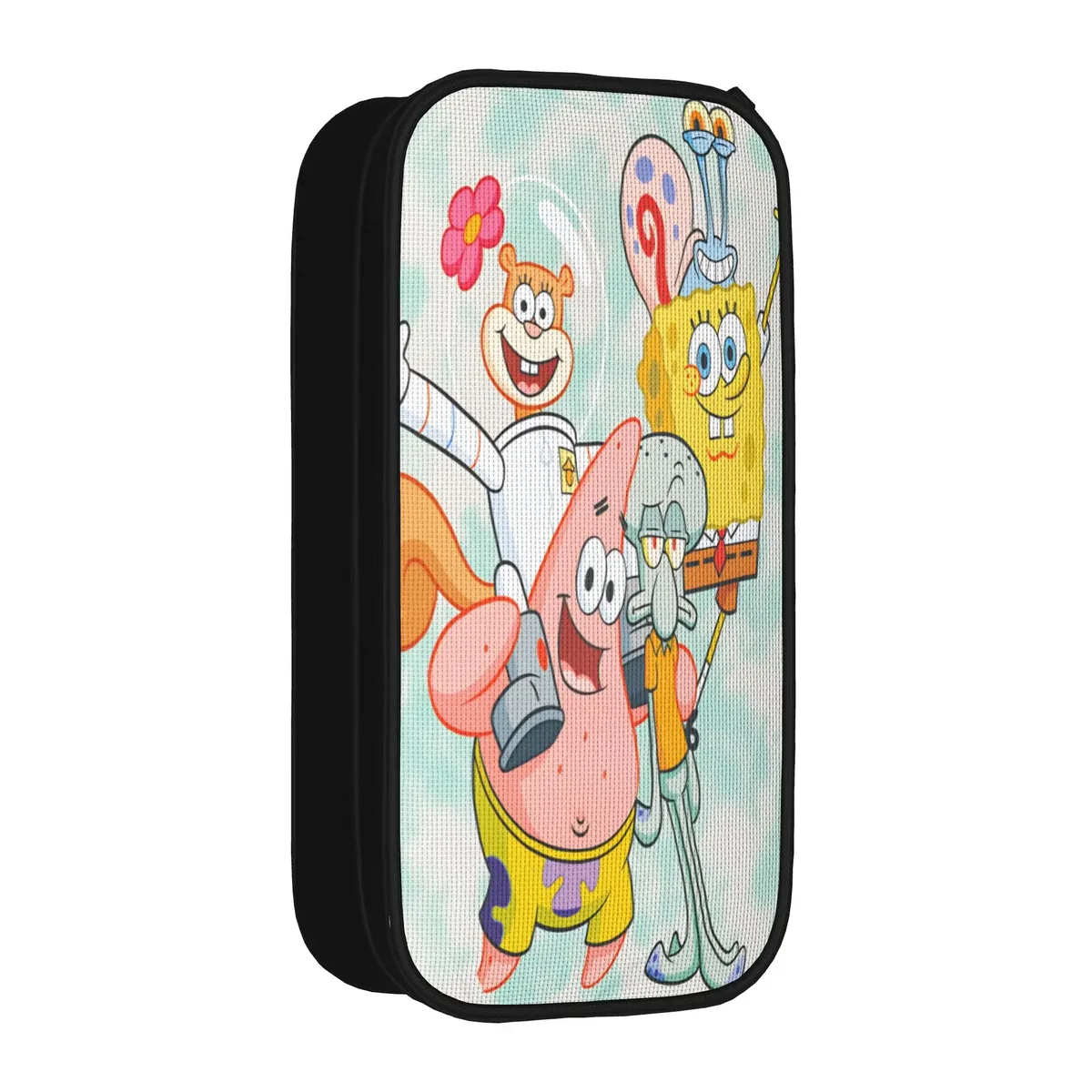 trousse à crayons s-spongebobs avec portraits de visages multiples, pochette en toile, grande capacité, pour garçons et filles, fournitures scolaires