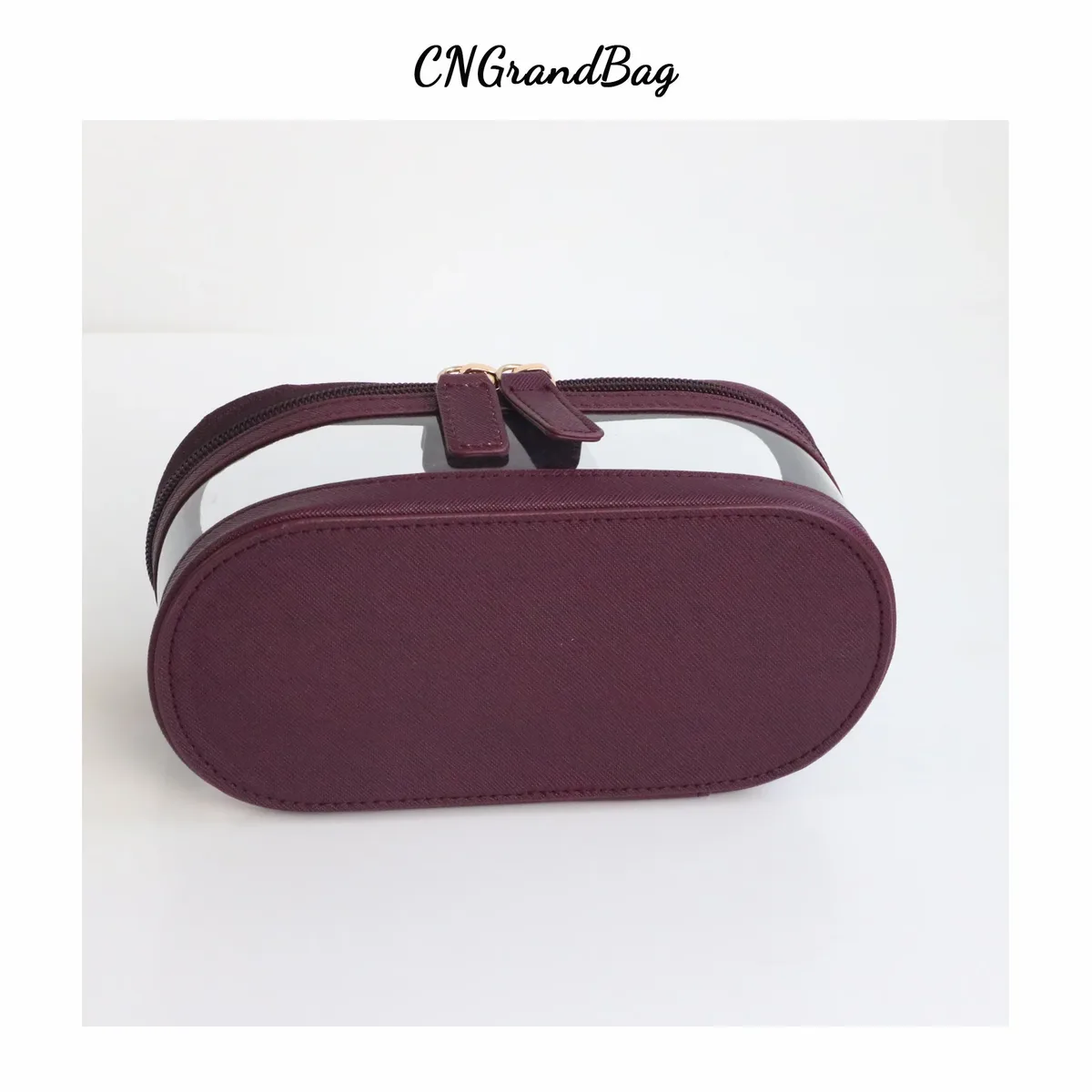 sac pour pinceaux cosmétiques en cuir saffiano avec lettres personnalisées, sac de rangement transparent multifonction de voyage étanche, étui de capacité