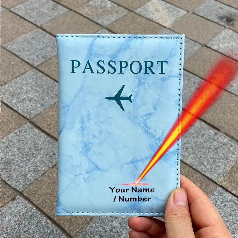 gravure laser personnaliser nom porte-passeport portefeuille de voyage étui à patten en marbre pour passeports couverture de passeport avec noms personnels