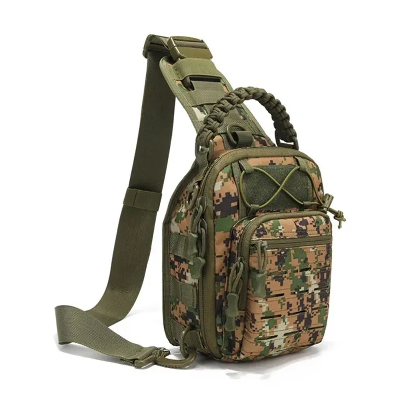 sac de poitrine en plein air pour hommes, sac à bandoulière tactique, sac à dos à bandoulière 900d oxford montagne camping pêche trekking molle mi