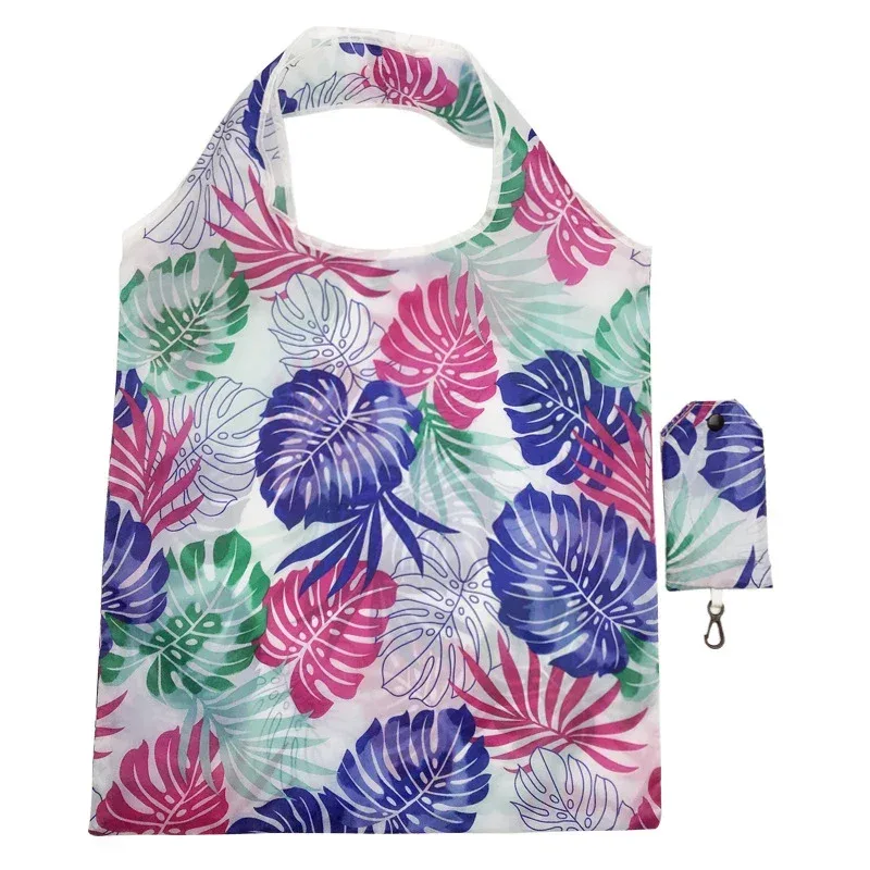 ‌ sac à main fourre-tout écologique pliable imprimé à la mode – sac de voyage et d'épicerie de grande capacité avec pochette ‌ ‌   sacs à provisions