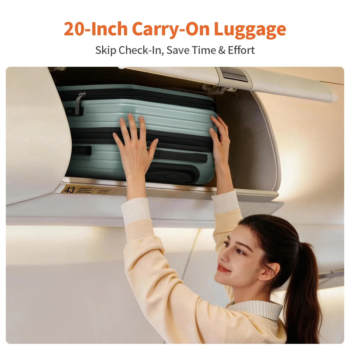 valise dicon aibi pour homme, bagage à main, valise de voyage pour femme, 20 pouces, abs+pc