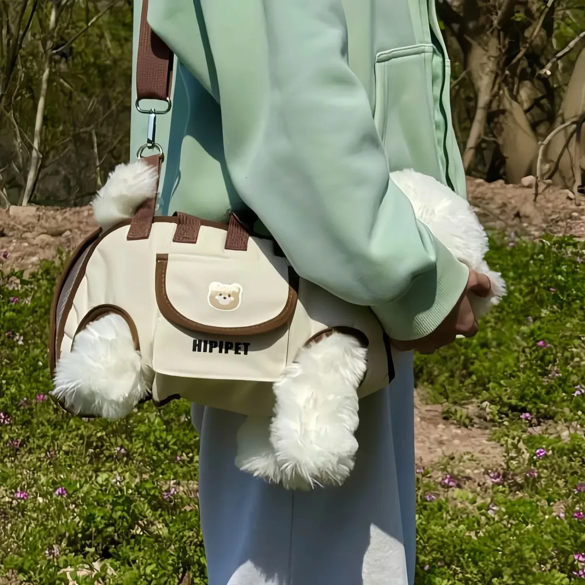 sac à dos de transport multifonctionnel et portable, sac à dos pour chien à double épaule, sac de transport pour animaux de compagnie à porter en bandoulière, sac respirant pour animaux de compagnie d'extérieur