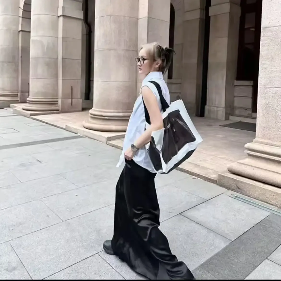 2026 sac fourre-tout pour femmes, grande capacité, imprimé, style parodie créative pour blogueuses, sac de courses tissé, sac de shopping amusant