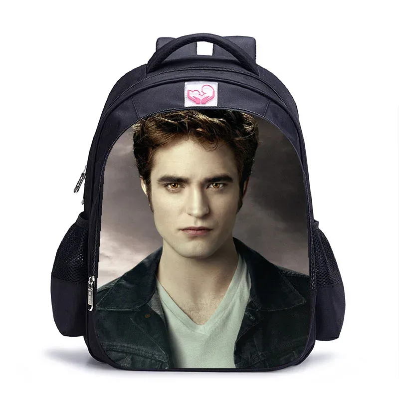 sac dos polyester twilight personnages imprimés pochette mesh latérale poche fendue ceinture air enfant adolescents usage école jour