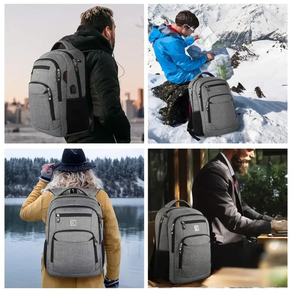 sac à dos antivol pour ordinateur portable 15.6 pouces, pour voyage d'affaires, avec port de chargement usb, convient aux femmes et aux hommes