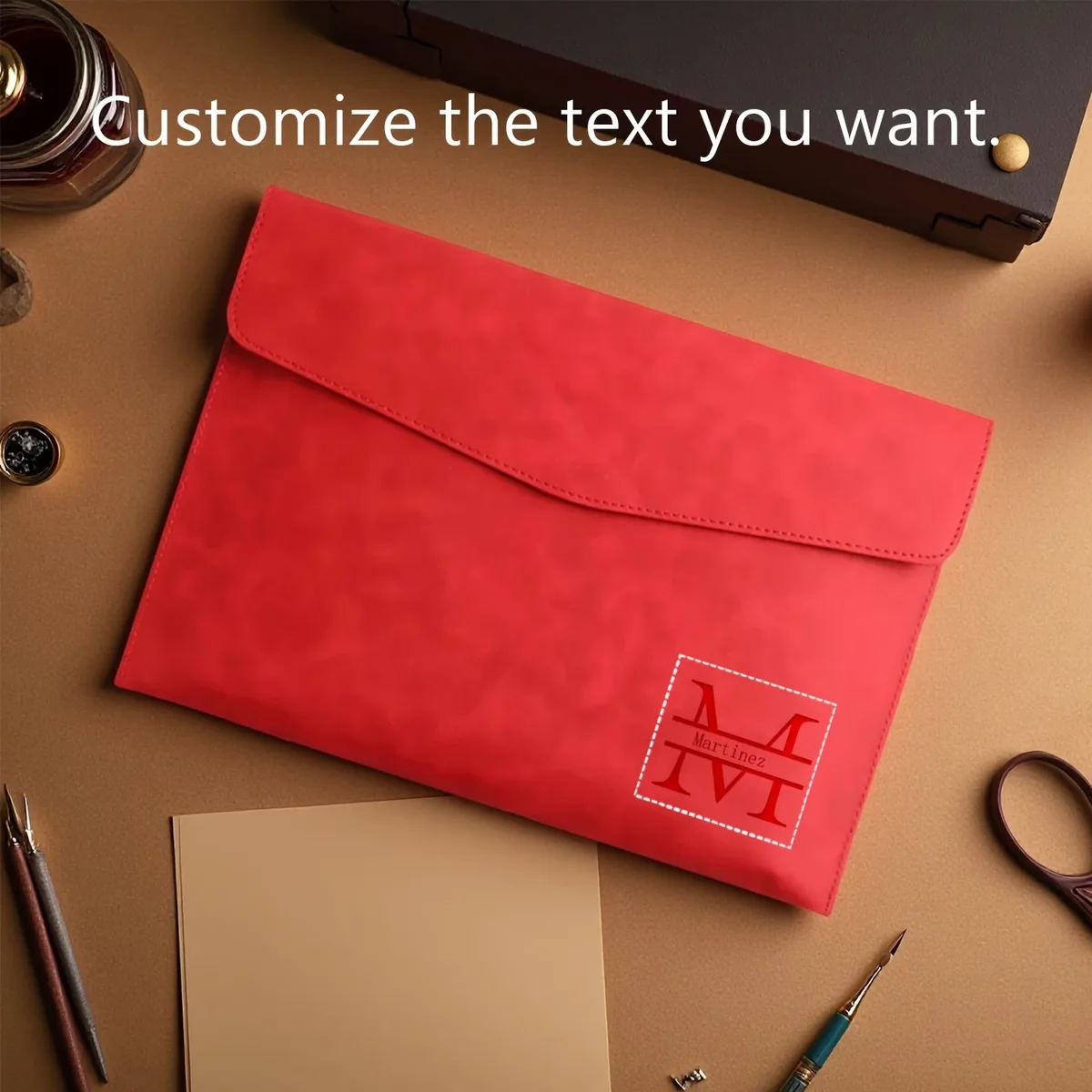 porte-documents a4 en cuir pu personnalisé avec nom, 5 couleurs, classeur pour le bureau et les voyages, organiseur élégant