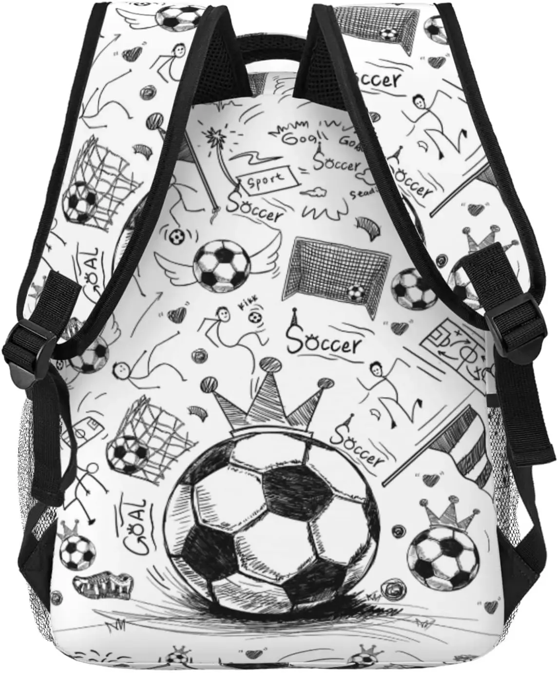 sac à dos d'école de football imprimé en 3d, cartable de balle léger, sac à dos de sport décontracté, sac de voyage de football, 16 po