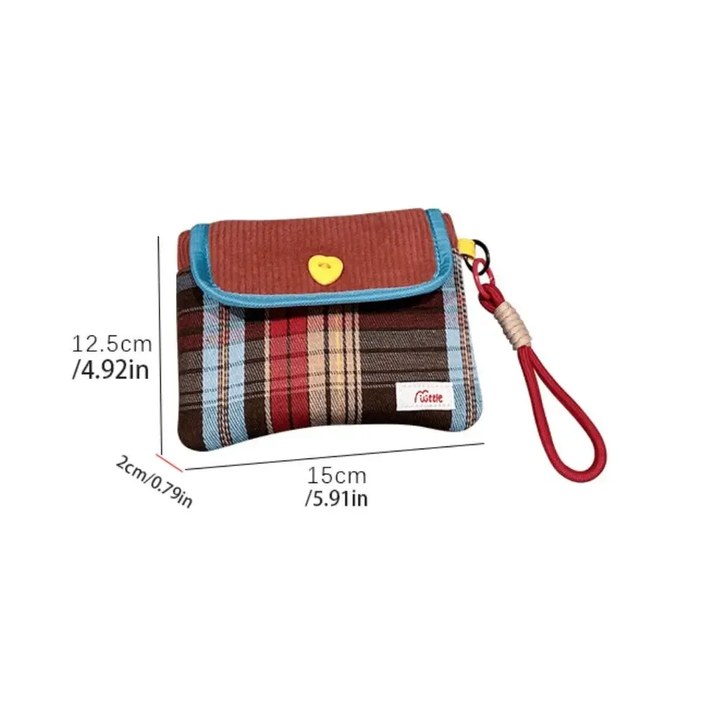 mini sac à cosmétiques de grande capacité, sac de rangement pour serviettes hygiéniques en tissu de coton et velours côtelé, sac pour petits articles, sac de maquillage, sac à main à motif de grille