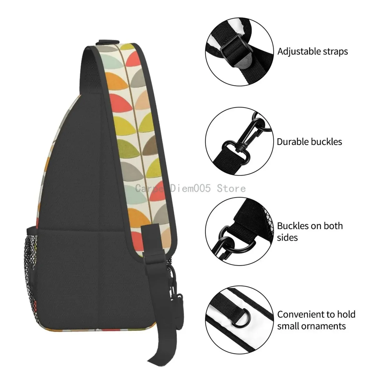 orla kiely sling crossbody chest bag pour homme, sac à dos initié pour la randonnée