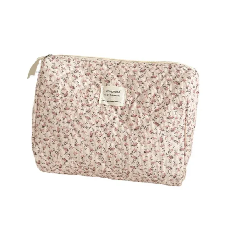 sacs de rangement cosmétiques vintage en velours côtelé pour femmes, sacs à main de voyage rétro portables pour dames, trousse de maquillage simple pour femme, sac à main d'embrayage