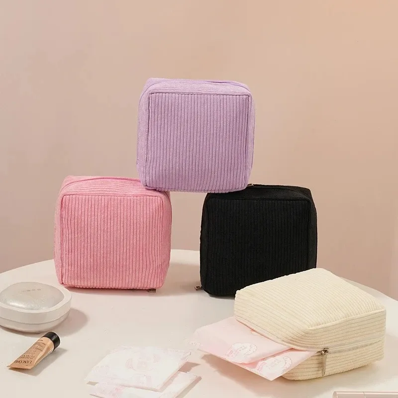 pochette hygiénique portable mignonne, trousse de toilette multifonction, pochette de rangement cosmétique pour femme, étui de rangement durable pour maquillage