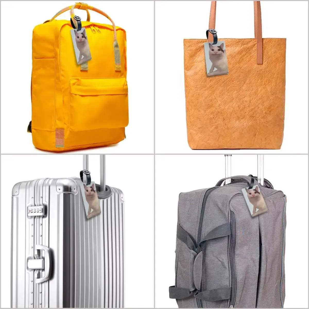 étiquettes à bagages beluga cat, accessoires pour valises, étiquette de bagage de voyage, porte-étiquette d'embarquement, porte-nom, adresse