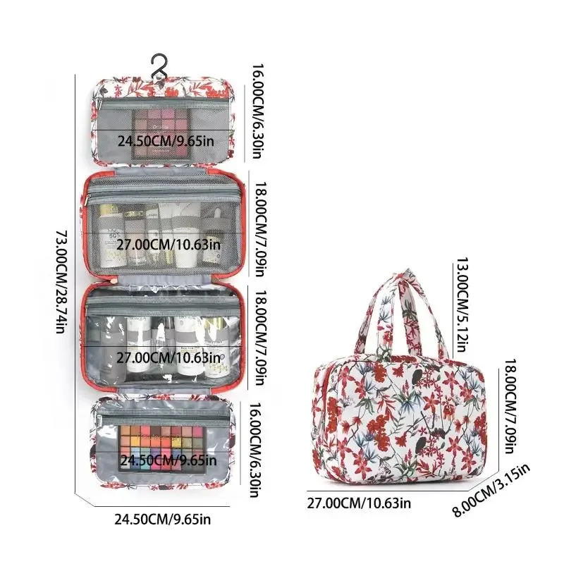trousse de toilette suspendue pliable grande capacité pour hommes et femmes – kit de voyage polyvalent pour la maison, l'extérieur et les affaires