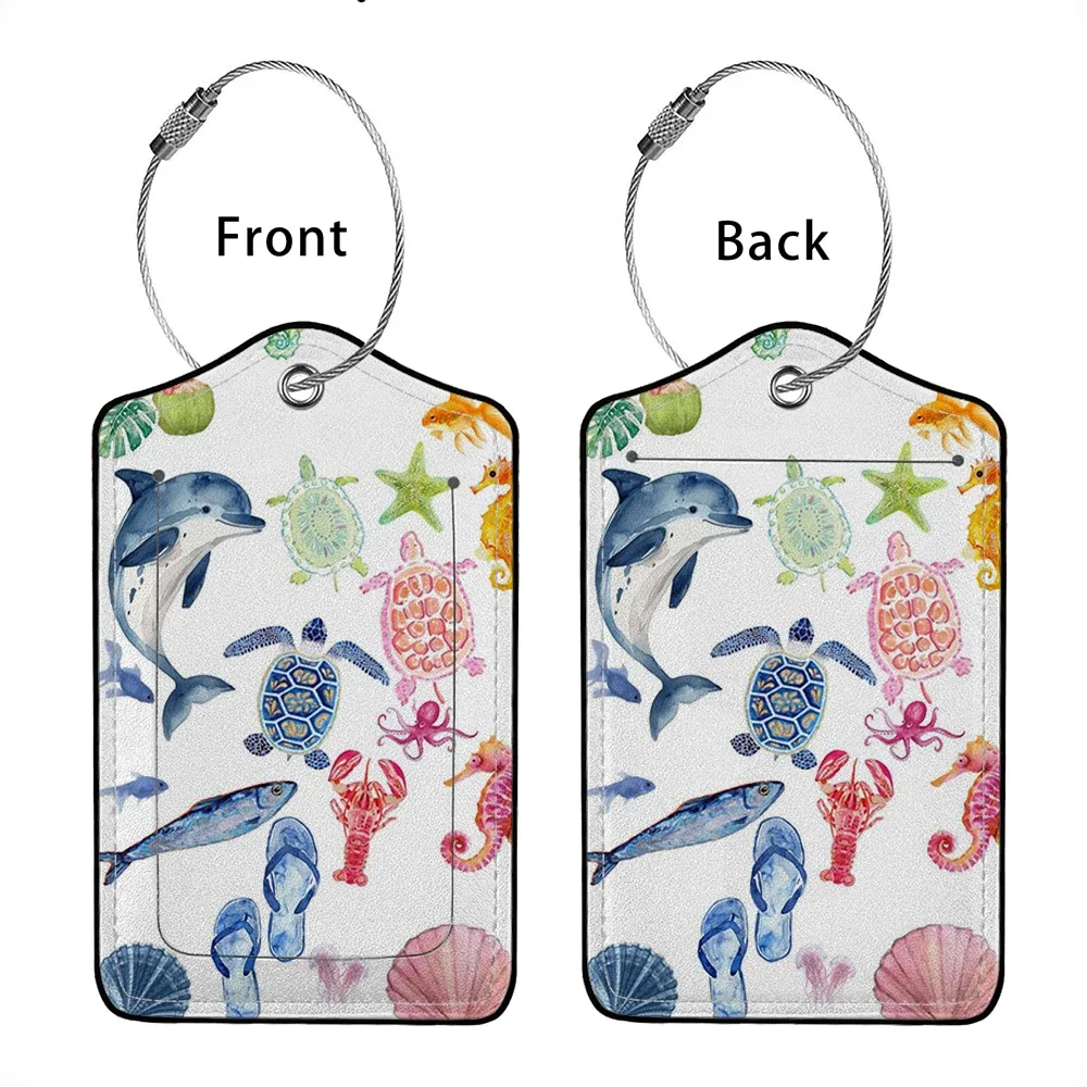 offre spéciale animaux mignons en cuir étiquette de bagage d'affaires étiquette d'adresse de valise étiquette de valise d'embarquement étiquette nom id adresse clip