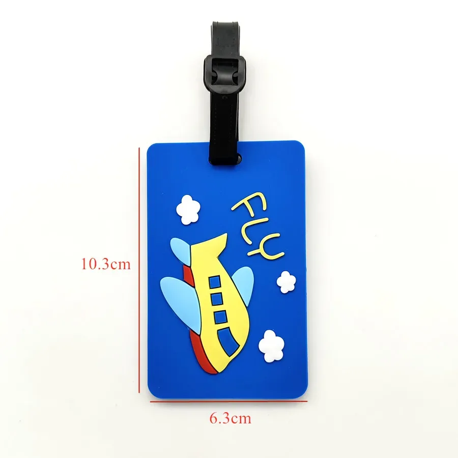 étiquette de bagage en pvc pour avion, 1 pièce, accessoires de voyage, carte d'identité pour étudiants, garçons et filles