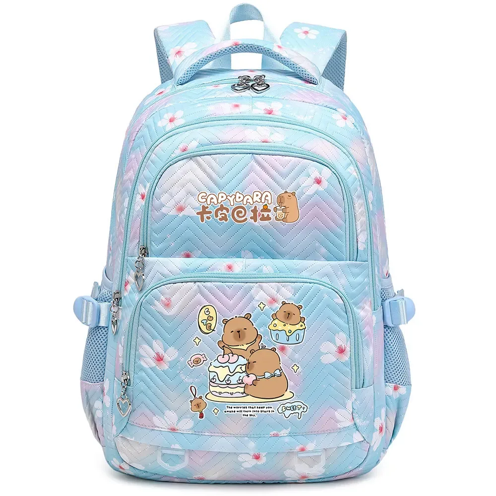 mignon capybara étudiant sac à dos étanche filles enfants retour à l'école livre sacs adolescents cartables femmes voyage sac à dos mochila